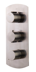 ALFI AB4101-BN Brushed Nickel Concealed 4-Way Thermostatic Valve Shower Mixer Faucet - Round Knobs