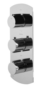 ALFI AB4101-PC Polished Chrome Concealed 4-Way Thermostatic Valve Shower Mixer Faucet - Round Knobs
