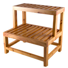 ALFI AB4402 20" Double Wooden Stepping Stool For Shower or Multi-Purpose