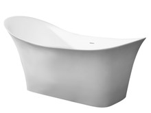 ALFI AB9915 74" White Solid Surface Smooth Resin Soaking Slipper Bathtub