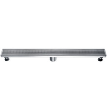 ALFI ABLD32D 32" Modern Stainless Steel Linear Shower Drain with Groove Lines