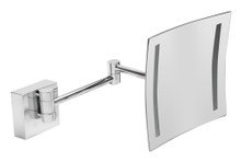 ALFI ABM8WLED-PC Polished Chrome Wall Mount Square 8" 5x Magnifying Cosmetic Mirror with Light