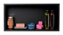 ALFI 24 x 12 Black Matte Stainless Steel Horizontal Single Shelf Bath Shower Niche