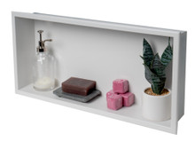 ALFI 24 x 12 White Matte Stainless Steel Horizontal Single Shelf Bath Shower Niche