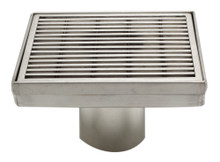 ALFI ABSD55D 5" x 5" Square Stainless Steel Shower Drain with Groove Lines