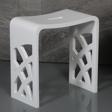 ALFI Designer White Matte Solid Surface Resin Bathroom / Shower Stool