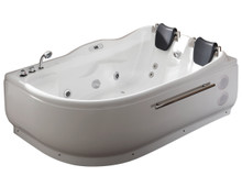 EAGO AM124ETL-L 6 ft Left Corner Acrylic White Whirlpool Bathtub for Two