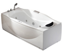 EAGO AM189ETL-L 6 ft Left Drain Acrylic White Whirlpool Bathtub w Fixtures
