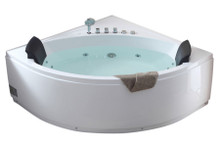 EAGO AM200 5 Feet Rounded Modern Double Seat Corner Whirlpool Bath Tub with Fixtures