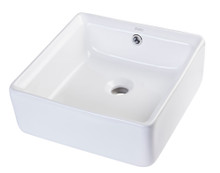 EAGO BA130 15" Square Ceramic Above Mount Bathroom Basin Vessel Sink