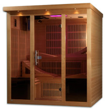 Golden Designs "Monaco Elite" 6-person PureTech Near Zero Far Infrared Sauna Canadian Hemlock