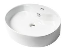 ALFI ABC910 White 22" Oval Above Mount Ceramic Sink with Faucet Hole