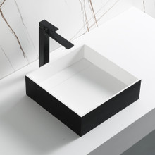 ALFI Black Matte 14" Square Solid Surface Resin Sink