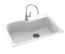 Swanstone  KSSB-3322 22 x 33  Undermount Or Drop In Single Bowl Sink in White, KS03322SB.010