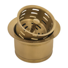 Ruvati Extended Garbage Disposal Flange with Deep Basket Strainer - Matte Gold Satin Brass - RVA1049GG
