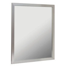 Foremost 30" X 36" Aluminum Framed Vanity Mirror w Pre-attached Mounting Hooks - Brushed Nickel