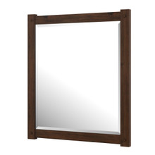 Foremost SXMM2832 Shay 28" x 32" Framed Beveled Wall Mirror, Rustic Mango