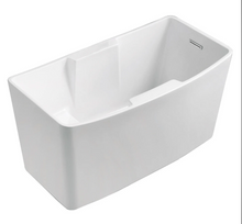 Kingston Brass VTSQ512827S  Aqua Eden 51 Inch Acrylic Rectangular Freestanding Tub with Seat and Drain, Glossy White