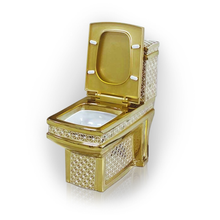 Maison De Philip Rom-24G-TLT Decorative Gold One Piece Toilet with Seat