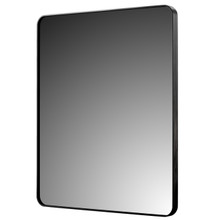 Foremost AM3036R-BB 30" X 36" Rounded Rectangle Mirror, Brushed Black Frame