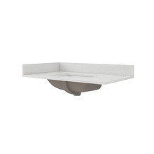 Foremost QZ37228IW 37" Iced White Quartz Vanity Sink Top With White Rectangular Bowl