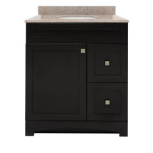 Foremost MXGVT2522-RG Monterrey 25" Cool Grey Vanity With Rushmore Grey Granite Counter Top With White Sink
