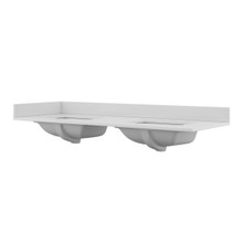 Foremost QZ61228SW 61" Snow White Quartz Vanity Sink Top With White Rectangular Bowls
