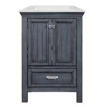 Foremost BAGVT2522D-F8W Brantley 25" Distressed Grey Vanity With White Fine Fireclay Counter Top With White Sink