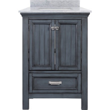 Foremost BABVT2522D-CWR Brantley 25" Harbor Blue Vanity With Carrara White Marble Counter Top With White Sink