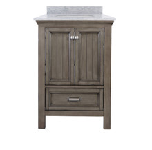 Foremost BAGVT2522D-CWR Brantley 25" Distressed Grey Vanity With Carrara White Marble Counter Top With White Sink