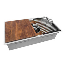 Ruvati 36-inch Workstation Dual Tier Ledge Kitchen Sink Undermount 16 Gauge Stainless Steel - RVH8277