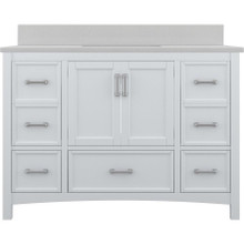 Foremost  EHWVT4922D-QIW Everleigh 49" White Vanity Cabinet with Iced White Quartz Sink Top
