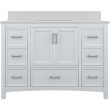 Foremost  EHWVT4922D-QSW Everleigh 49" White Vanity Cabinet with Snow White Quartz Sink Top
