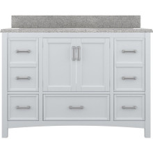 Foremost  EHWVT4922D-RG Everleigh 49" White Vanity Cabinet with Rushmore Grey Granite Sink Top