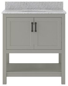 Foremost  HOGVT3122-RG Hollis 31" Grey Vanity Cabinet with Rushmore Grey Granite Sink Top