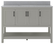 Foremost  HOGVT4922-QGG Hollis 49" Grey Vanity Cabinet with Galaxy Gray Quartz Sink Top