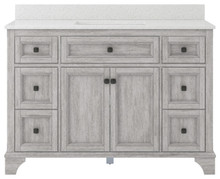 Foremost  EBGVT4922D-QIW Ellery 49" Vintage Grey Vanity Cabinet with Iced White Quartz Sink Top