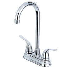 Kingston Brass KB2491YL Two Handle 4-inch Centerset Bar Faucet, Polished Chrome