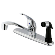 Kingston Brass KB5730 Chatham Single Handle Centerset Kitchen Faucet With Side Spray, Polished Chrome