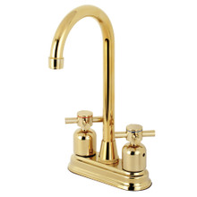 Kingston Brass KB8492DX Concord Two Handle Bar Faucet, Polished Brass