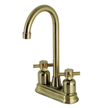 Kingston Brass KB8493DX Concord Two Handle Bar Faucet, Antique Brass