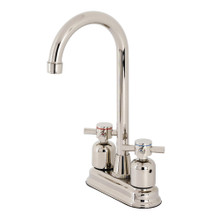 Kingston Brass KB8496DX Concord Two Handle Bar Faucet, Polished Nickel