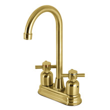 Kingston Brass KB8497DX Concord Two Handle Bar Faucet, Brushed Brass