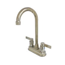 Kingston Brass KB8496NDL NuvoFusion 4" Centerset Two Handle Bar Faucet, Polished Nickel