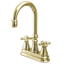 Kingston Brass KS2492AX Two Handle Bar Faucet, Polished Brass