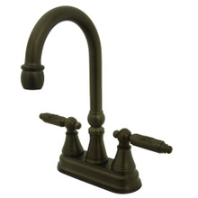 Kingston Brass KS2495GL Two Handle Bar Faucet, Oil Rubbed Bronze