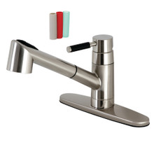 Kingston Brass Gourmetier GSC8578DKL Kaiser Single Handle Pull-Out Kitchen Faucet, Brushed Nickel