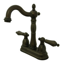 Kingston Brass KB1495AL Heritage Two-Handle Bar Faucet, Oil Rubbed Bronze