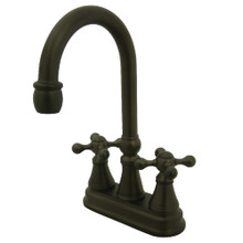 Kingston Brass KS2495KX Two Handle Bar Faucet, Oil Rubbed Bronze