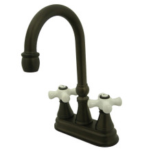 Kingston Brass KS2495PX Two Handle Bar Faucet, Oil Rubbed Bronze